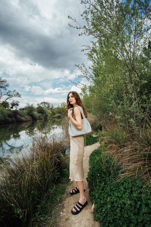 Sandalia plana Romana para mujer de piel con piso grueso Mila Negro