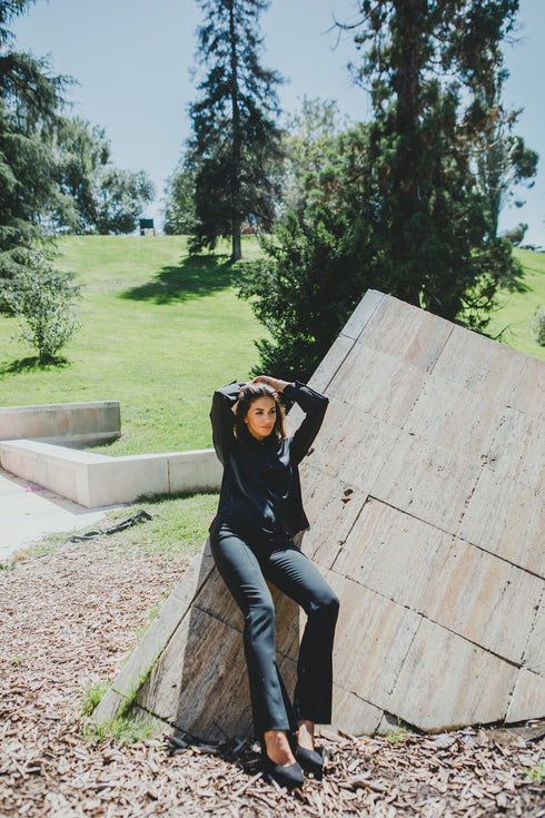 Zapatos de tacón de piel negro Tabata