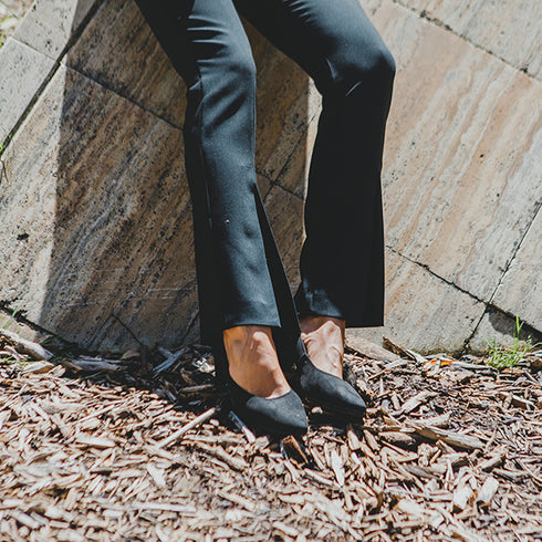 Zapatos de tacón de piel negro Tabata