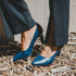 Zapatos de tacón 8cm de piel azul marino Tania