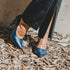 Zapatos de tacón 8cm de piel azul marino Tania