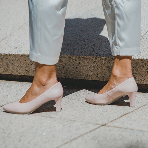 Zapatos de tacón 6.5cm de piel nude Tania