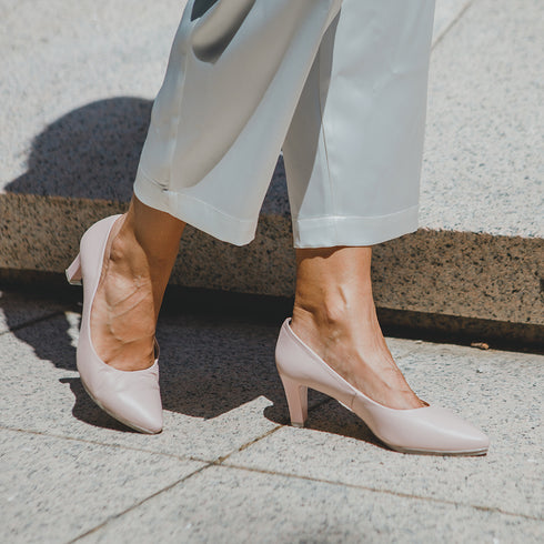 Zapatos de tacón 6.5cm de piel nude Tania