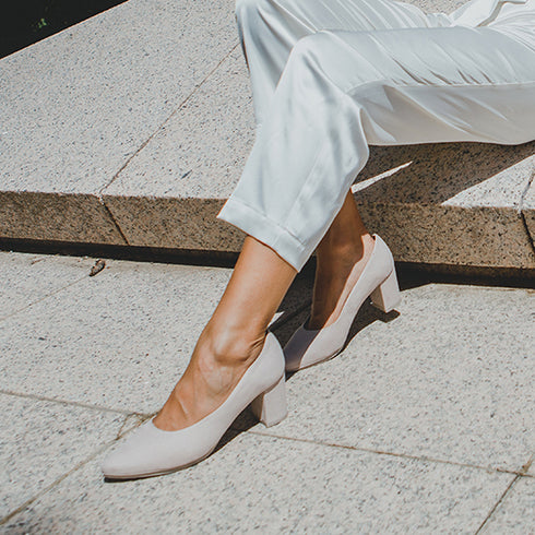 Zapatos de tacón de piel nude Tabata