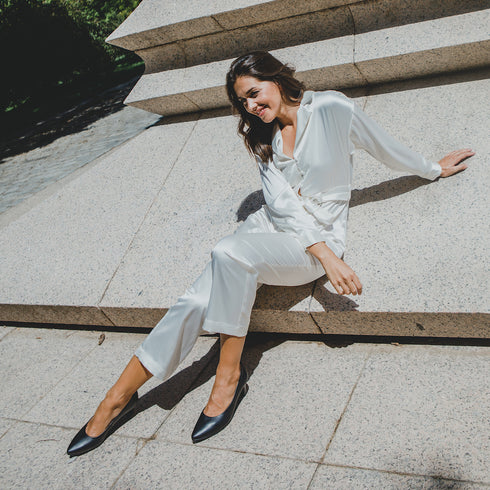 Zapatos de tacón 6.5cm de piel negro Tania