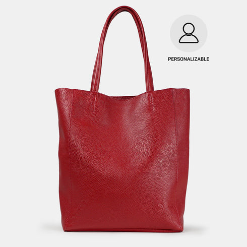 Bolso shopper para mujer de piel para personalizar rojo Amy