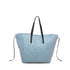 Bolso tote de rafia grande mujer con neceser interior reversible Paz