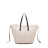 Bolso tote de rafia grande mujer con neceser interior reversible Paz