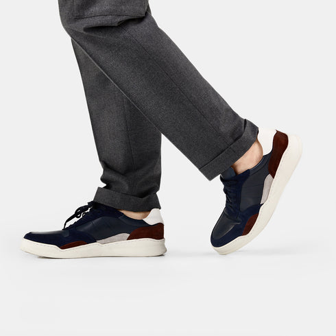 Zapatilla deportiva de hombre con cordones azul Zaid