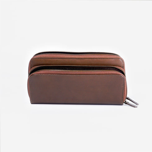 Billetera de piel Vintage Carol Marrón