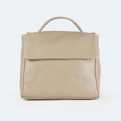 Mochila de piel para mujer khaki Bora