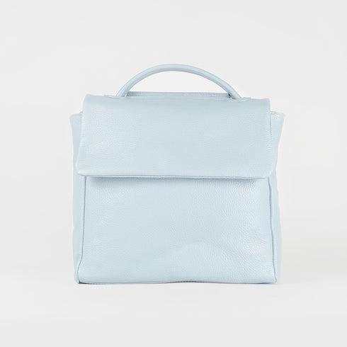 Mochila de piel para mujer celeste Bora