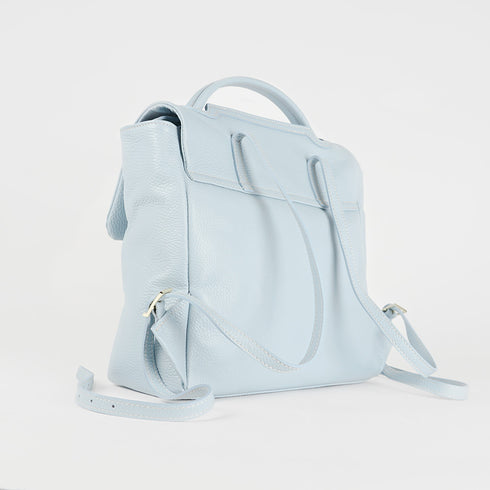 Mochila de piel para mujer celeste Bora