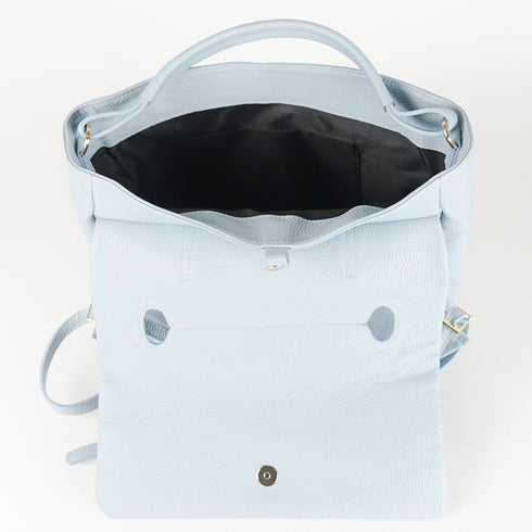 Mochila de piel para mujer celeste Bora