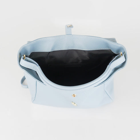 Mochila de piel para mujer celeste Bora