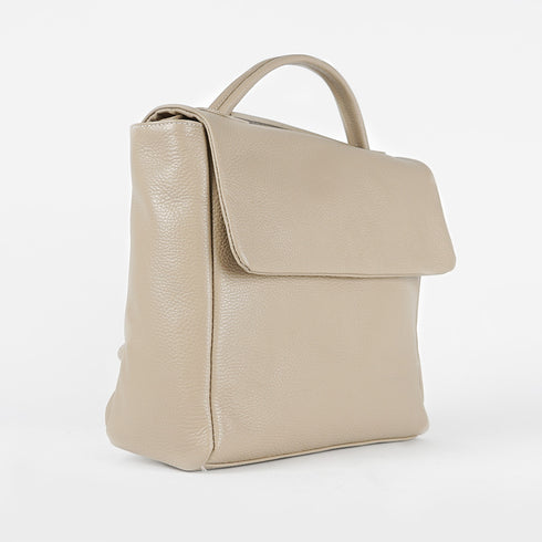 Mochila de piel para mujer khaki Bora
