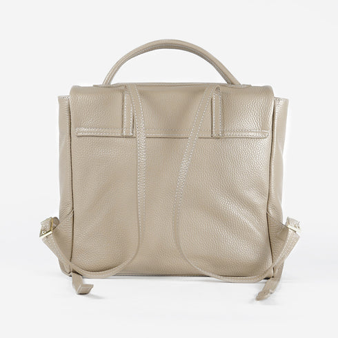 Mochila de piel para mujer khaki Bora