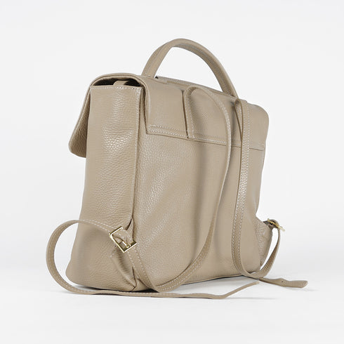 Mochila de piel para mujer khaki Bora