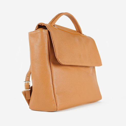 Mochila de piel para mujer marrón Bora