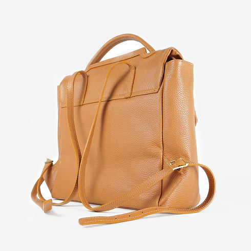 Mochila de piel para mujer marrón Bora