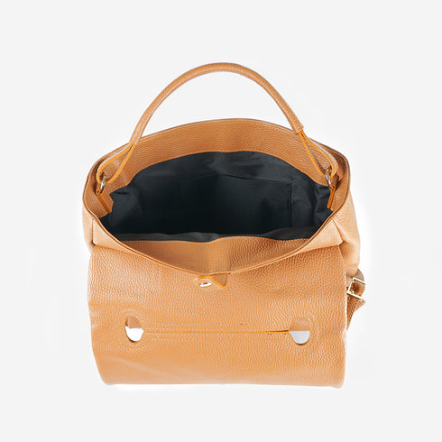 Mochila de piel para mujer marrón Bora