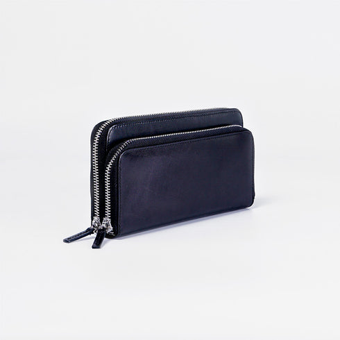 Billetera de piel Vintage Carol Negro