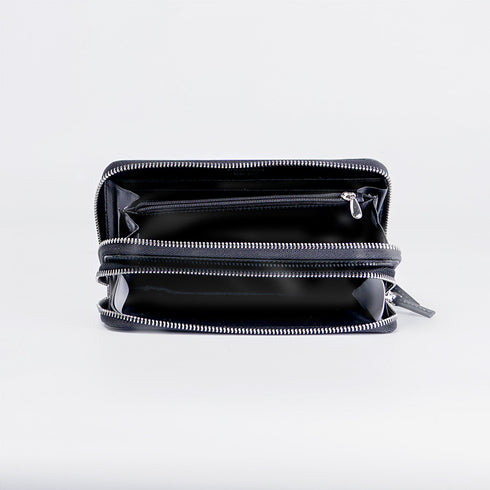 Billetera de piel Vintage Carol Negro