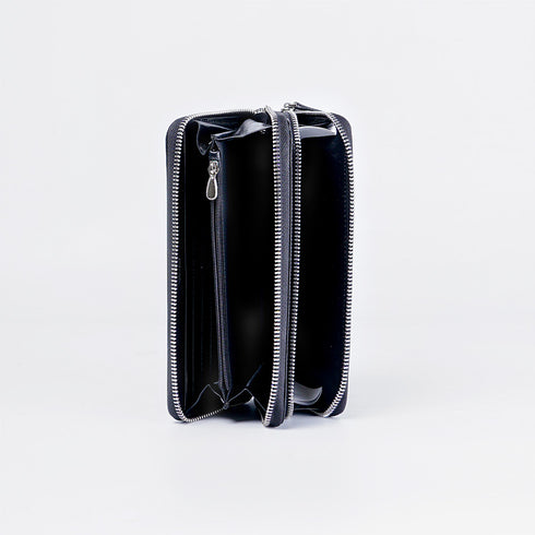 Billetera de piel Vintage Carol Negro