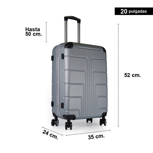 Maleta de cabina de S-15kg-55cm / M-20kg- 62cm de ABS Empire Plateado