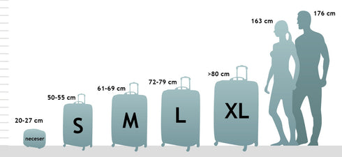 Maleta de viaje blanda extensible 56cm/66cm/76cm/86cm, 10kg/15kg/20kg/23kg, de tela poliéster Pissa Negro