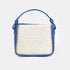 Bolso de mano de piel y rafia para mujer Pandorina Azul Klein