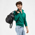 Bolso de viaje de piel con bandolera ajustable para hombre negro Rayan
