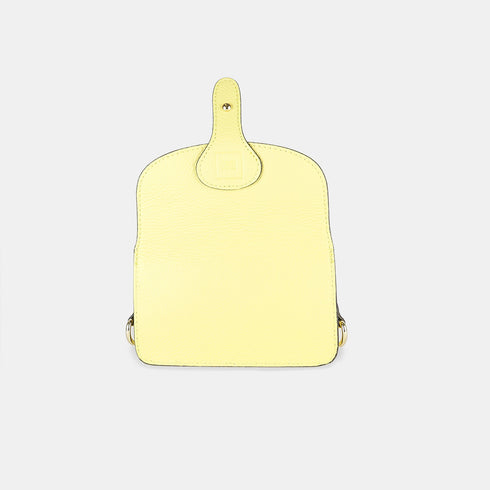 Bolso de bandolera porta móvil de piel Pili amarillo limón