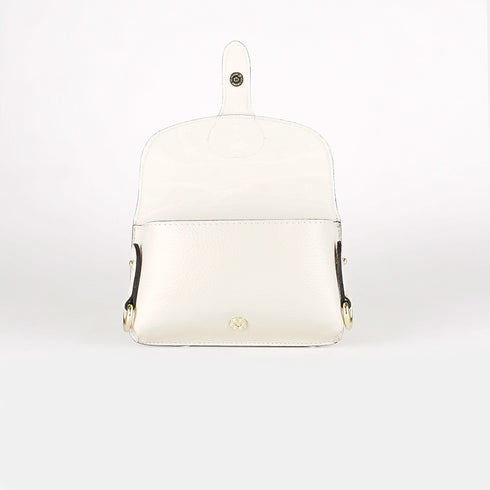 Bolso de bandolera porta móvil de piel Pili beige