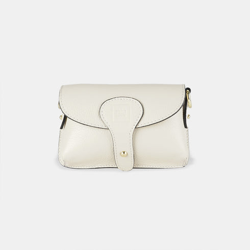 Bolso de bandolera porta móvil de piel Pili beige