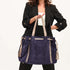 Bolso de piel de serraje para mujer estilo shopper azul marino Agatha