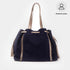 Bolso de piel de serraje para mujer estilo shopper azul marino Agatha