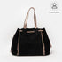 Bolso de piel de serraje para mujer estilo shopper negro Agatha