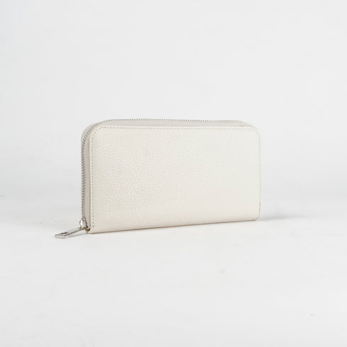 Cartera largo de piel Celia beige