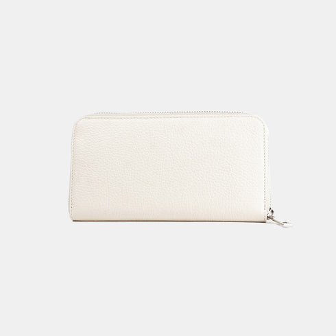Cartera largo de piel Celia beige