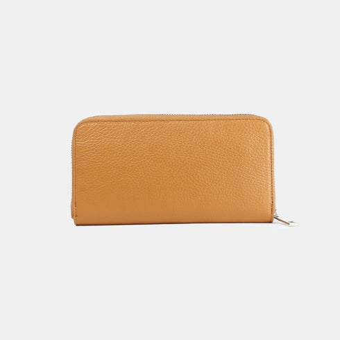 Cartera largo de piel Celia marron