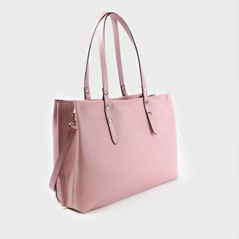 Bolso shopper tote de piel rosa Hayley