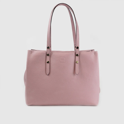 Bolso shopper tote de piel rosa Hayley