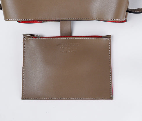 Bolso Hobo de Piel Khaki para Mujer - Leticia