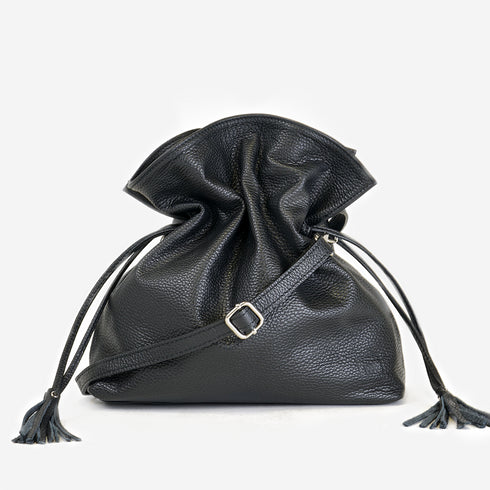 Bolso de bandolera de piel para mujer Acacias Negro