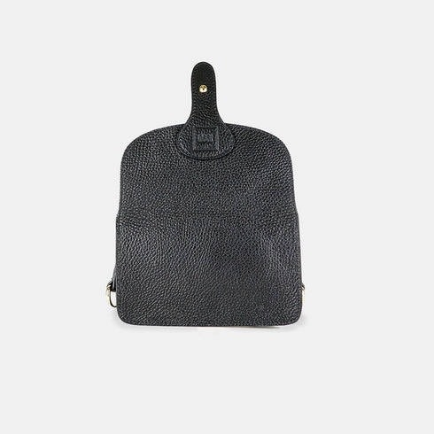 Bolso de bandolera porta móvil de piel Pili negro