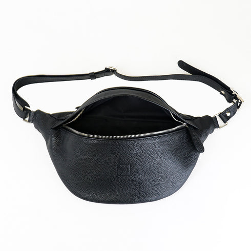 Riñonera de Hombre Piel Negro Asher