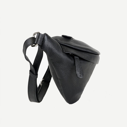 Riñonera de Hombre Piel Negro Asher