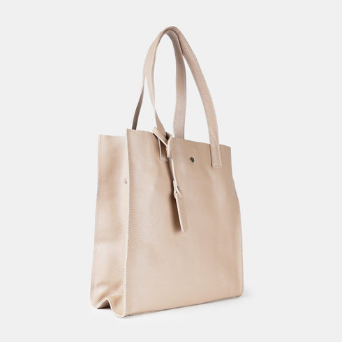 Bolso tote de piel liso de mujer nude Stella