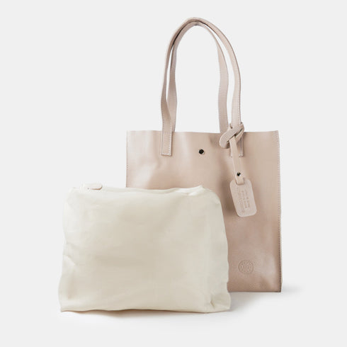 Bolso tote de piel liso de mujer nude Stella